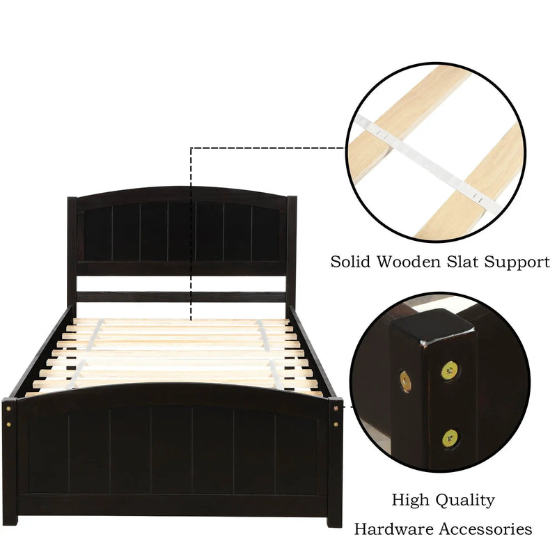 Platform Bed & Headboard, Footboard And Wood Slat Support by Unique Piece Furniture