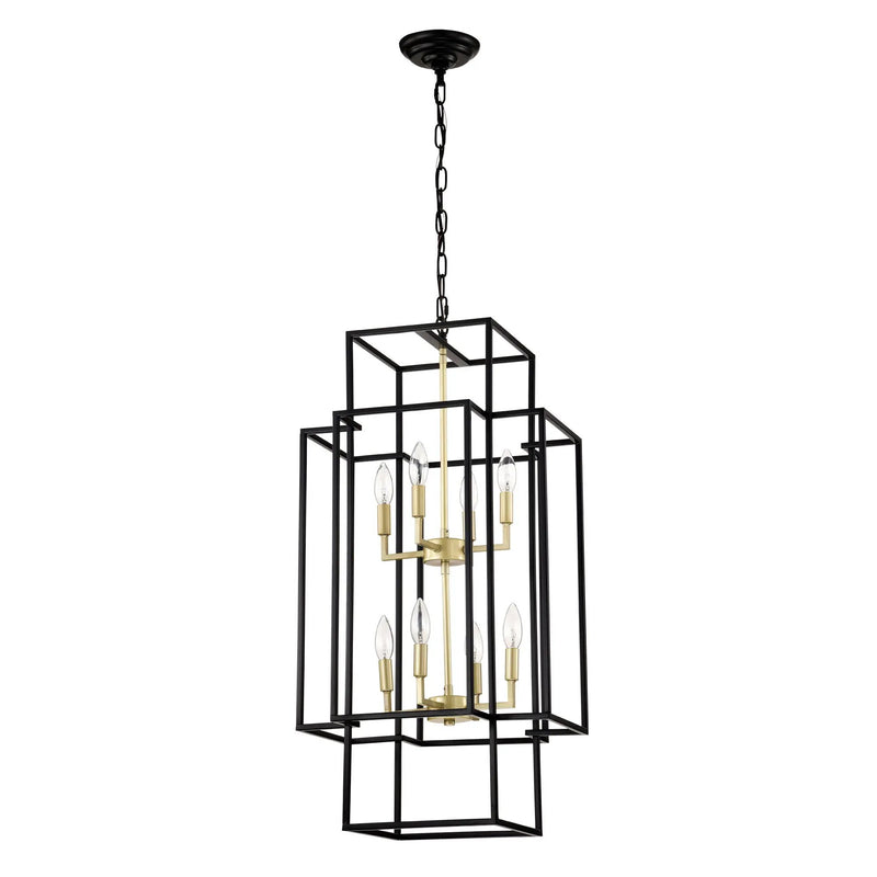 8 Light Lantern Chandelier Lighting, Entryway Chandeliers For High Ceilings, Chandeliers For Dining Room, Foyer, Entry, Staircase, Hallway, Height Adjustable (E12 Bulbs Not Included) by Unique Piece Furniture