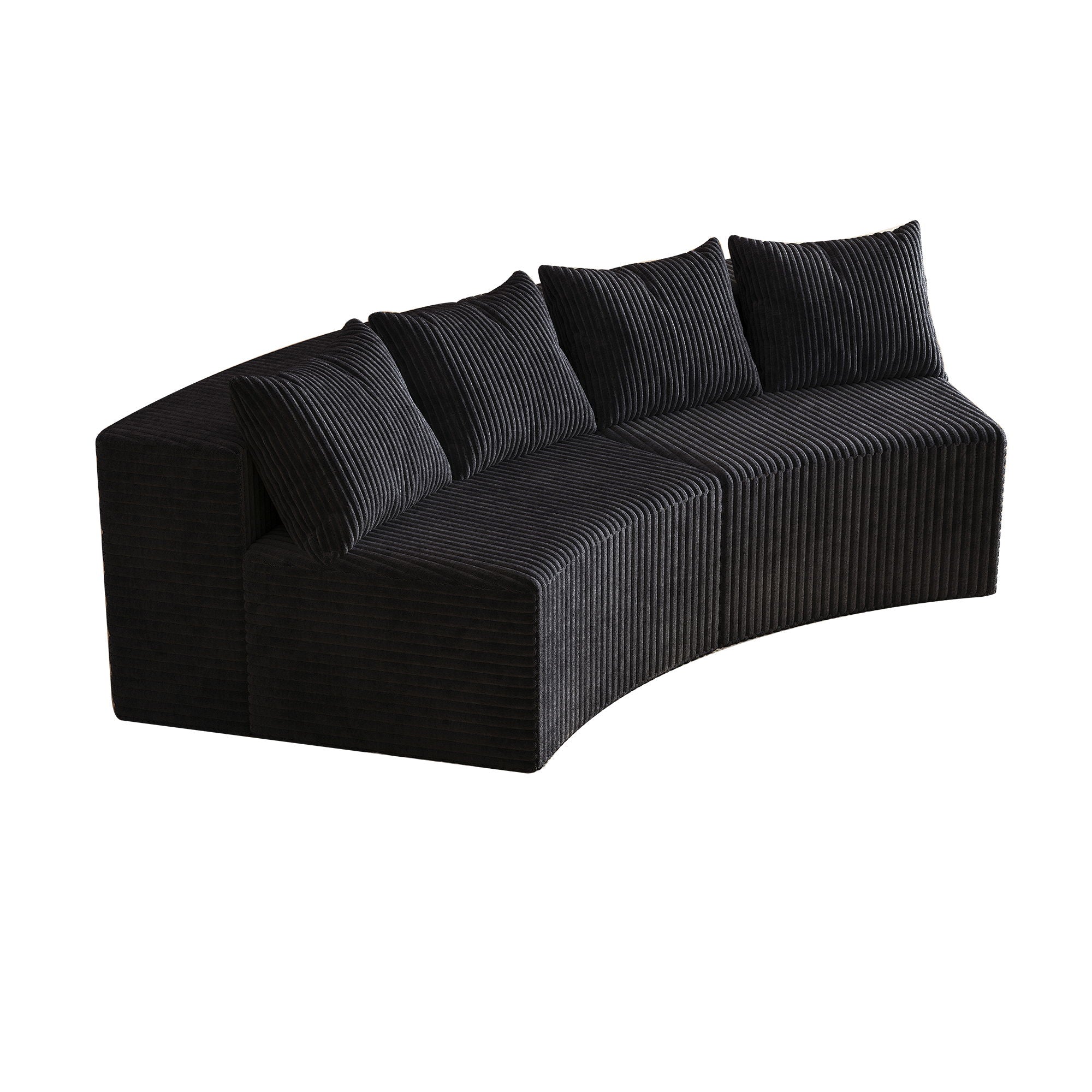 Curved Sectional Sofa With 4 Pillows, Modular Semi Circular Design by HouseOfZazla