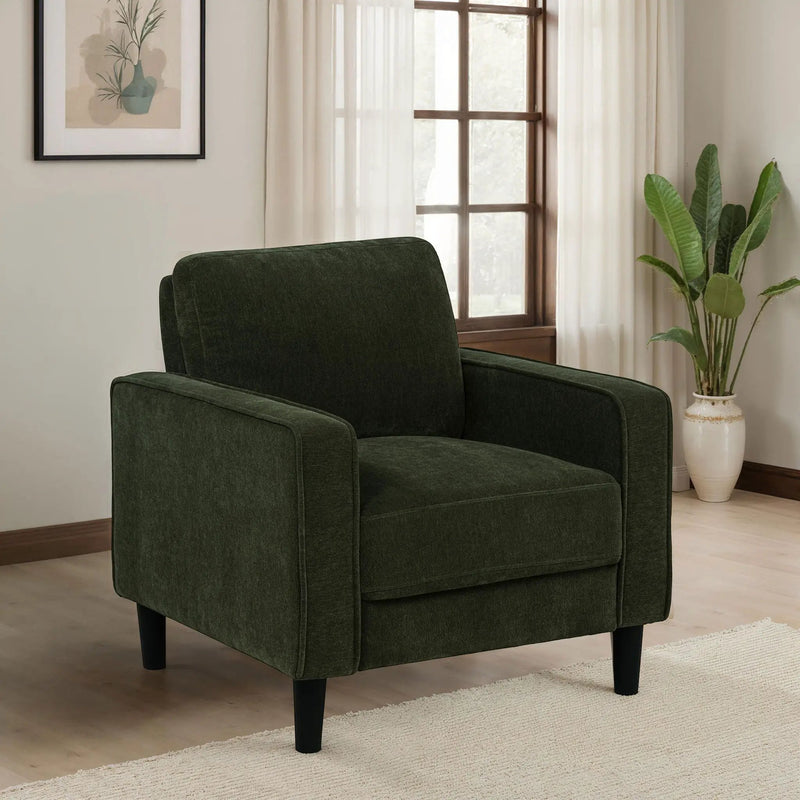 Ruth Fabric Upholstered Track Arm Accent Chair Matcha Green by Unique Piece Furniture