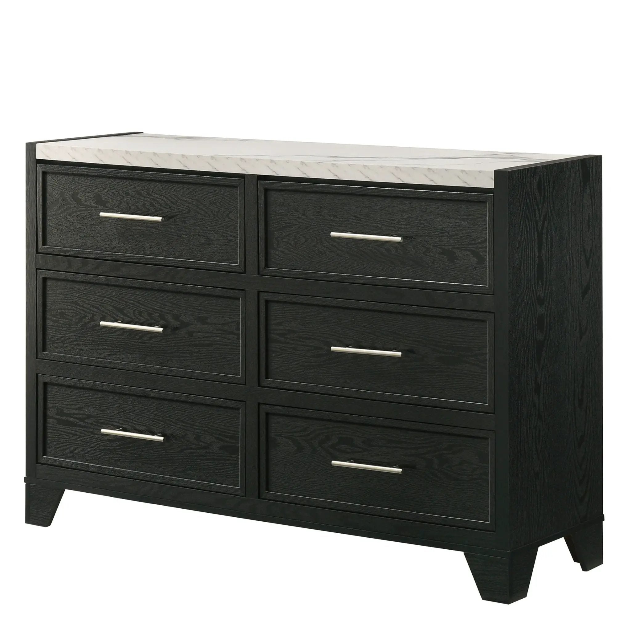 6 Drawers Dresser - Black / White by Unique Piece Furniture