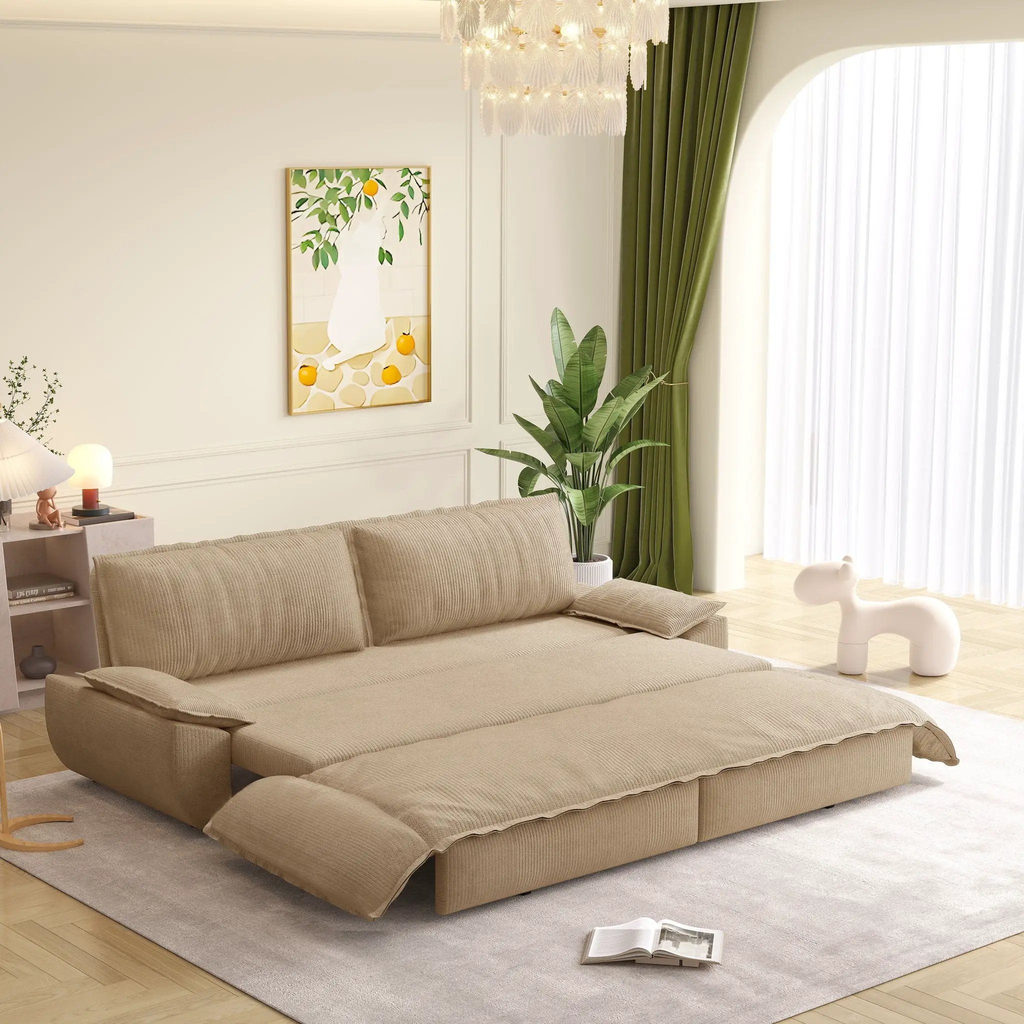 Queen Pull Out Sofa Bed, 3 In 1 Convertible Sleeper Sofa by HouseOfZazla