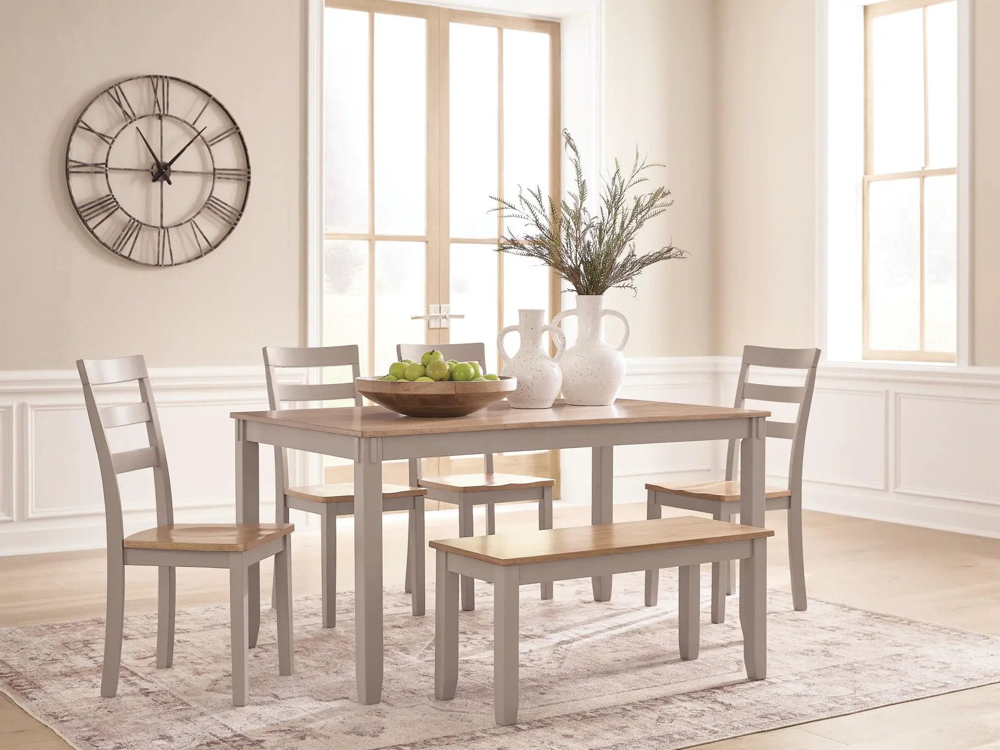 Harperfeld - Dining Room Table Set (Set of 6) - Natural / Gray by Unique Piece Furniture