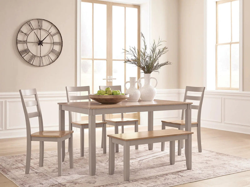 Harperfeld - Dining Room Table Set (Set of 6) - Natural / Gray by Unique Piece Furniture