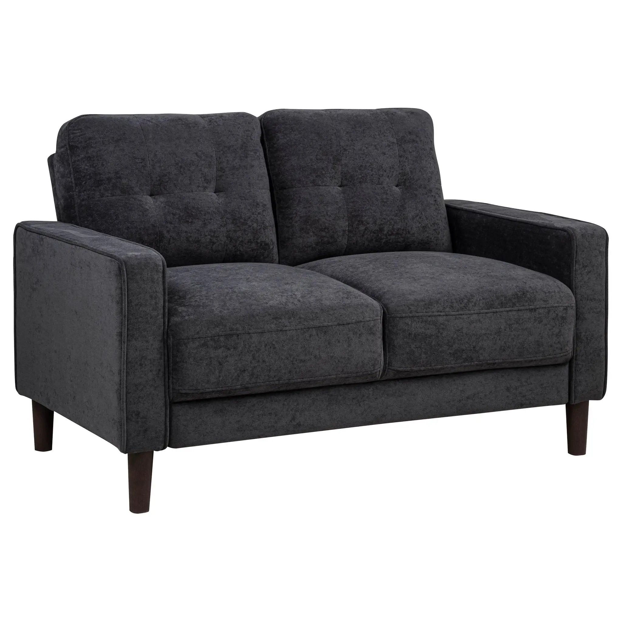 Bowen II 2-piece Upholstered Track Arm Sofa Set Steel Grey by Unique Piece Furniture