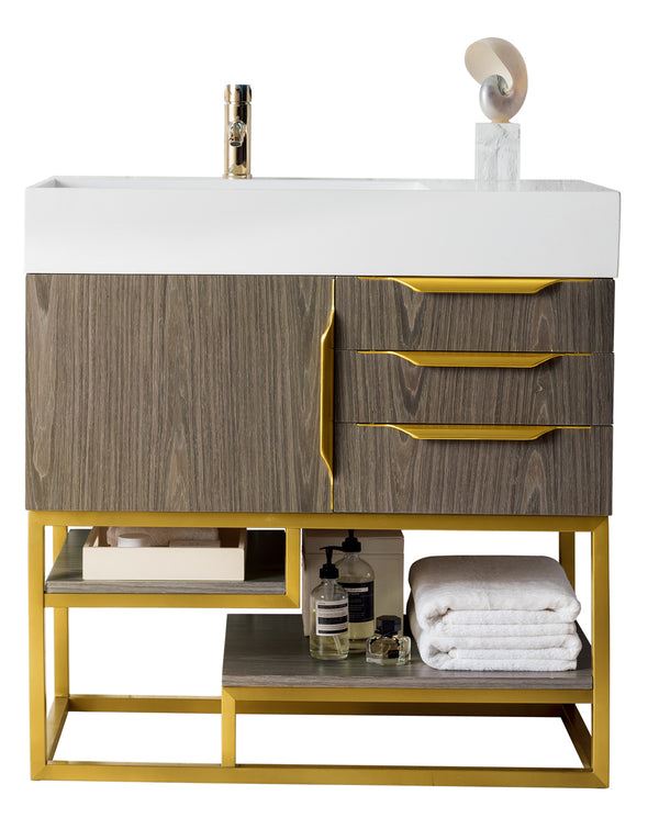 James Martin Columbia 36" Single Bathroom Vanity, Ash Gray