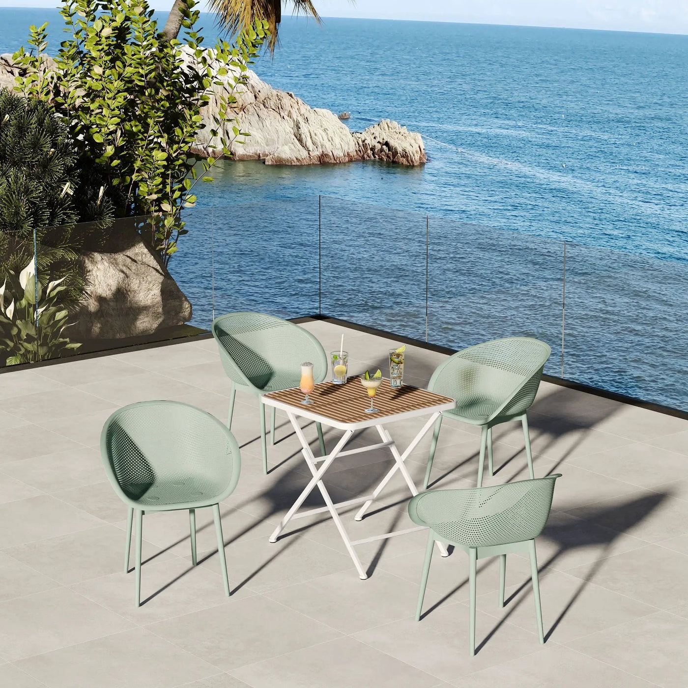 2 Piece Durable Single Chair With Hollow Out Design by HouseOfZazla