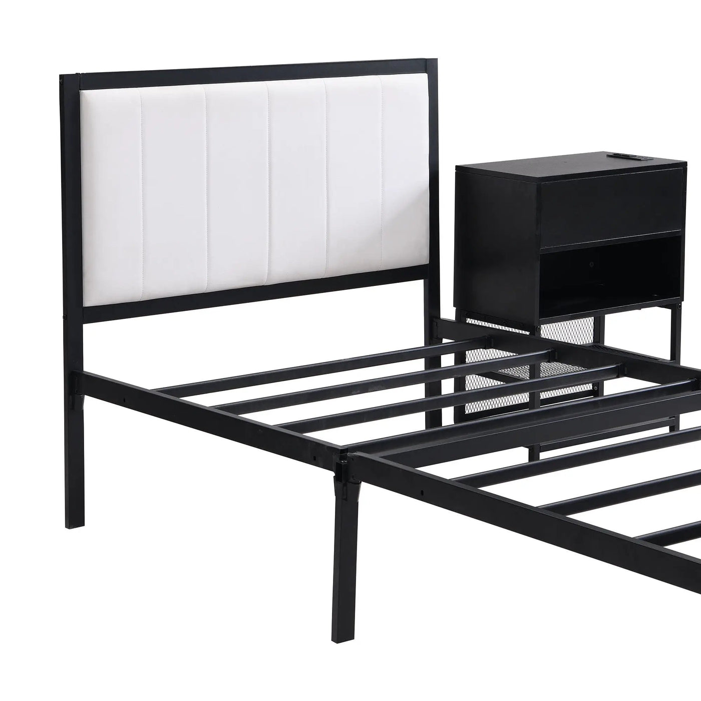 Platform Bed With 2 Tier Storage Shelves, Storage Cabinet by HouseOfZazla