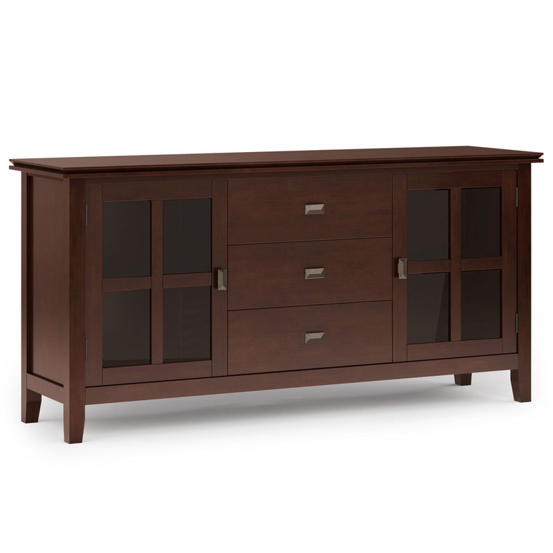 Large Sideboard Buffet with Glass Doors - Russet Brown