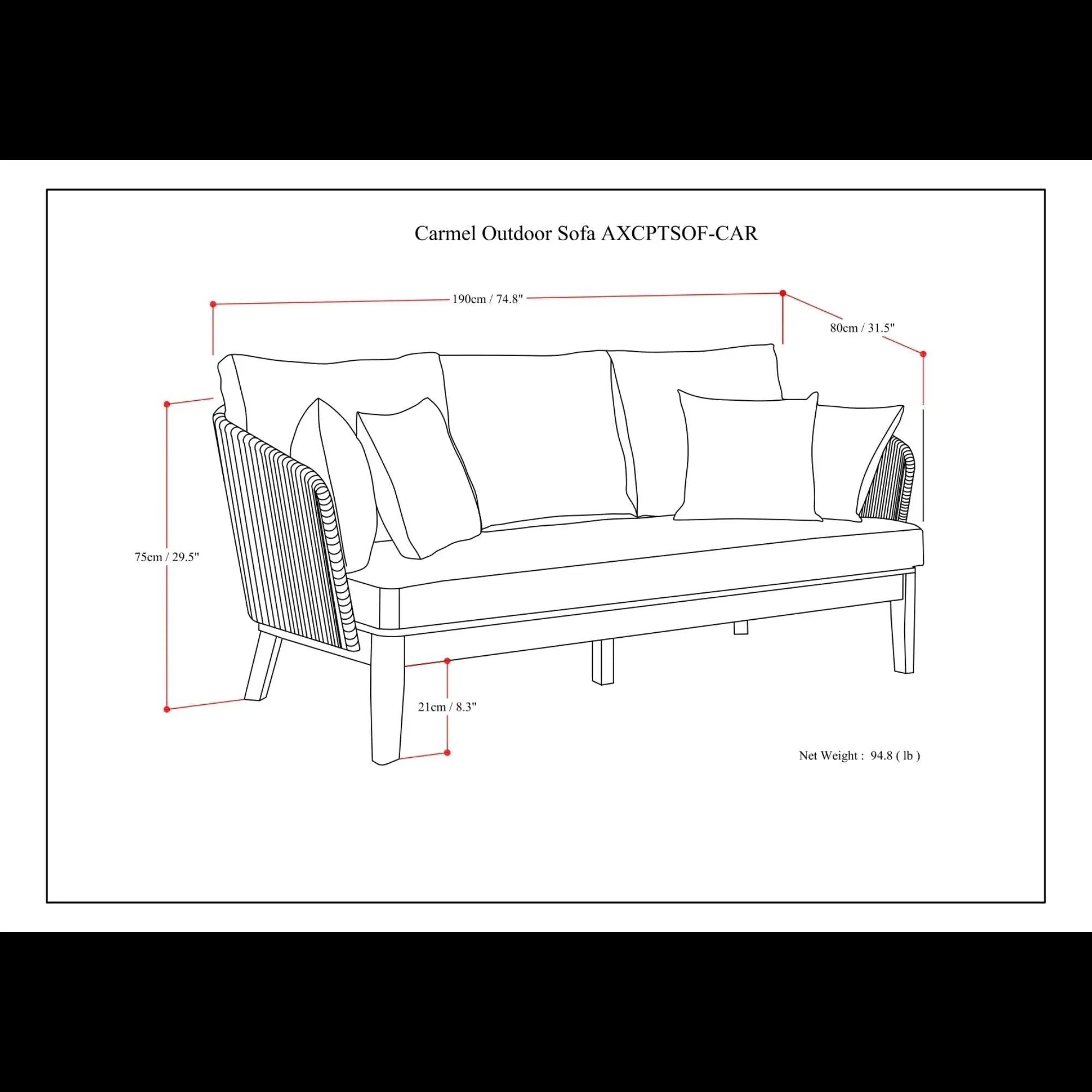 Carmel - Outdoor Sofa - Sand Drift by Unique Piece Furniture