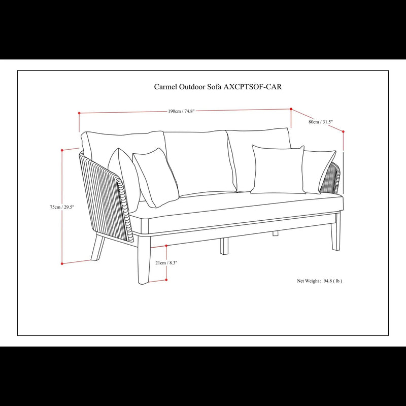 Carmel - Outdoor Sofa - Sand Drift by Unique Piece Furniture