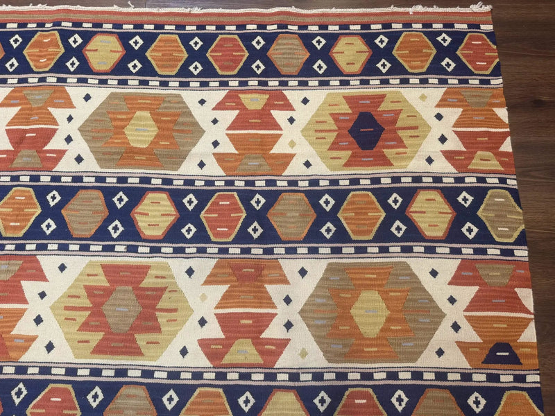 Turkish Kilim Rug 8x11, Handmade, Wool, Nourison Rug by Jewel Rugs