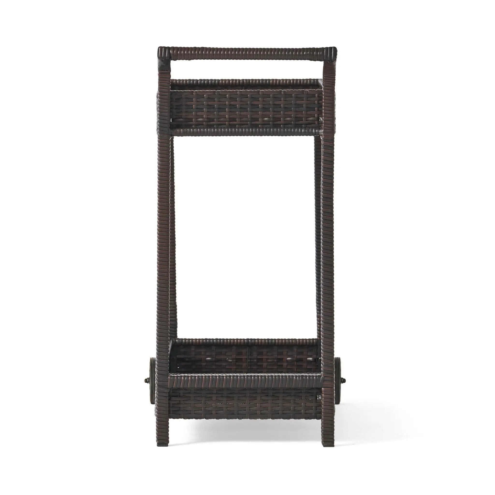 Resin Wicker Bar Cart With Metal Frame - Brown by HouseOfZazla