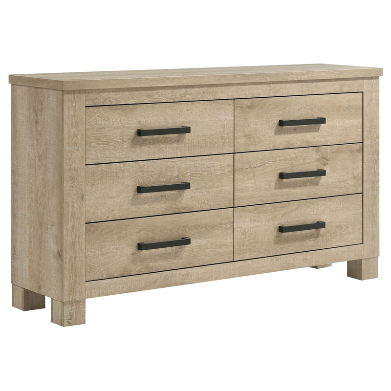 Sansome - 6 Drawer Bedroom Dresser With Pulls - Oak by HouseOfZazla
