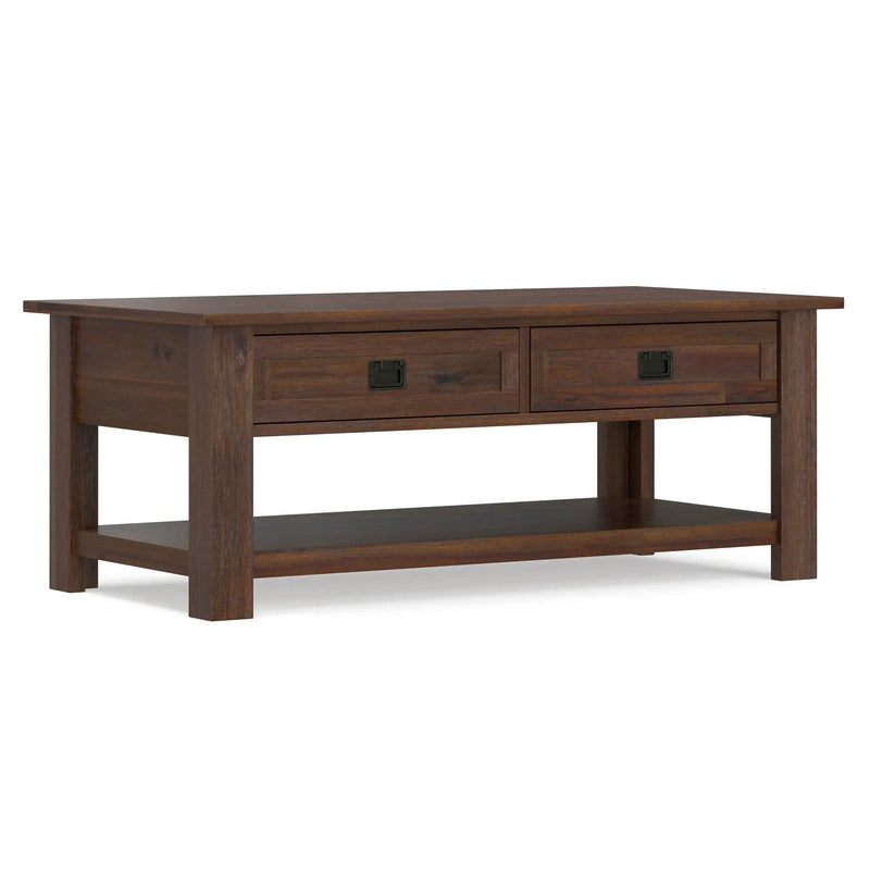 Monroe - Rectangular Coffee Table With Drawers - Brown by HouseOfZazla