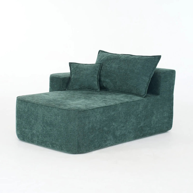 Modern Green Chenille L Shaped Sectional Sofa with Chaise by BLAKHOM