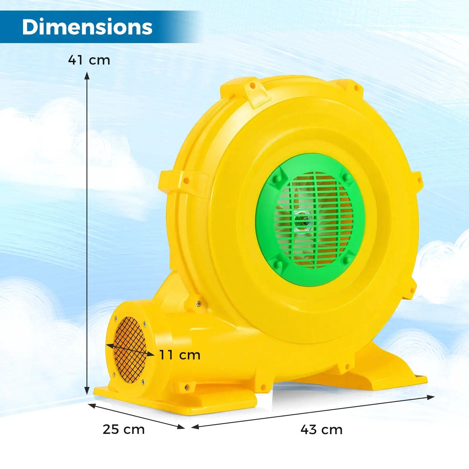 980W Bounce House Blower 1.31 HP Portable Air Pump Fan with Handle and Ground Stakes by DirectDeals