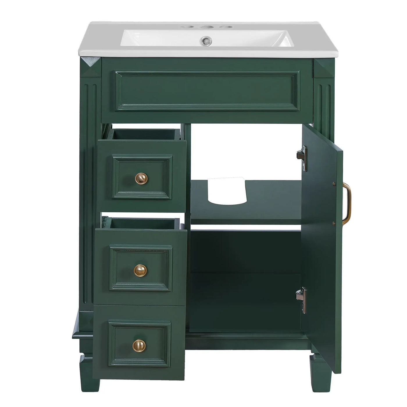 Bathroom Vanity With Sink, Compact Cabinet & 2 Drawers by HouseOfZazla