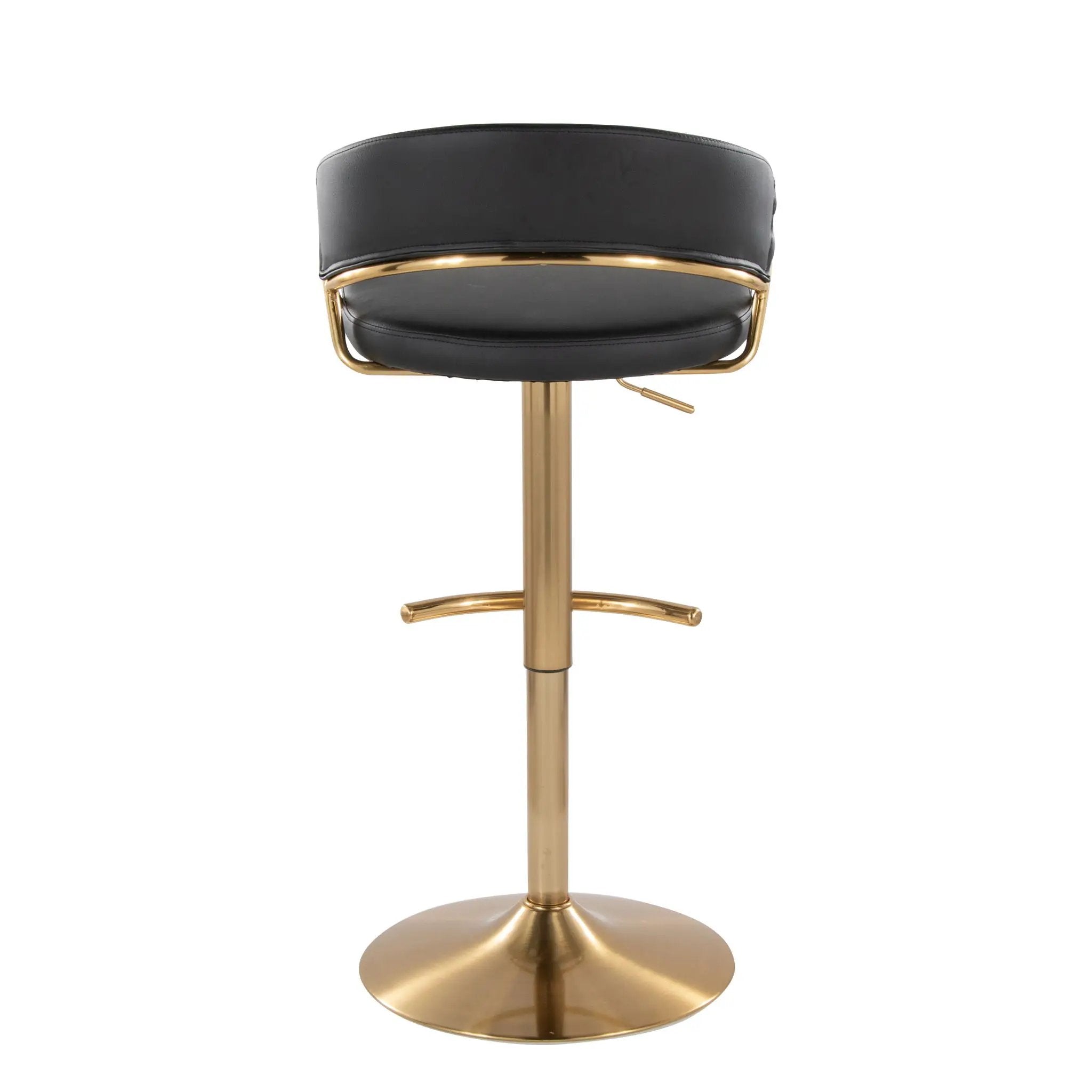 Jie - Contemporary Adjustable Barstool With Swivel With Rounded T Footrest (Set of 2) by Unique Piece Furniture