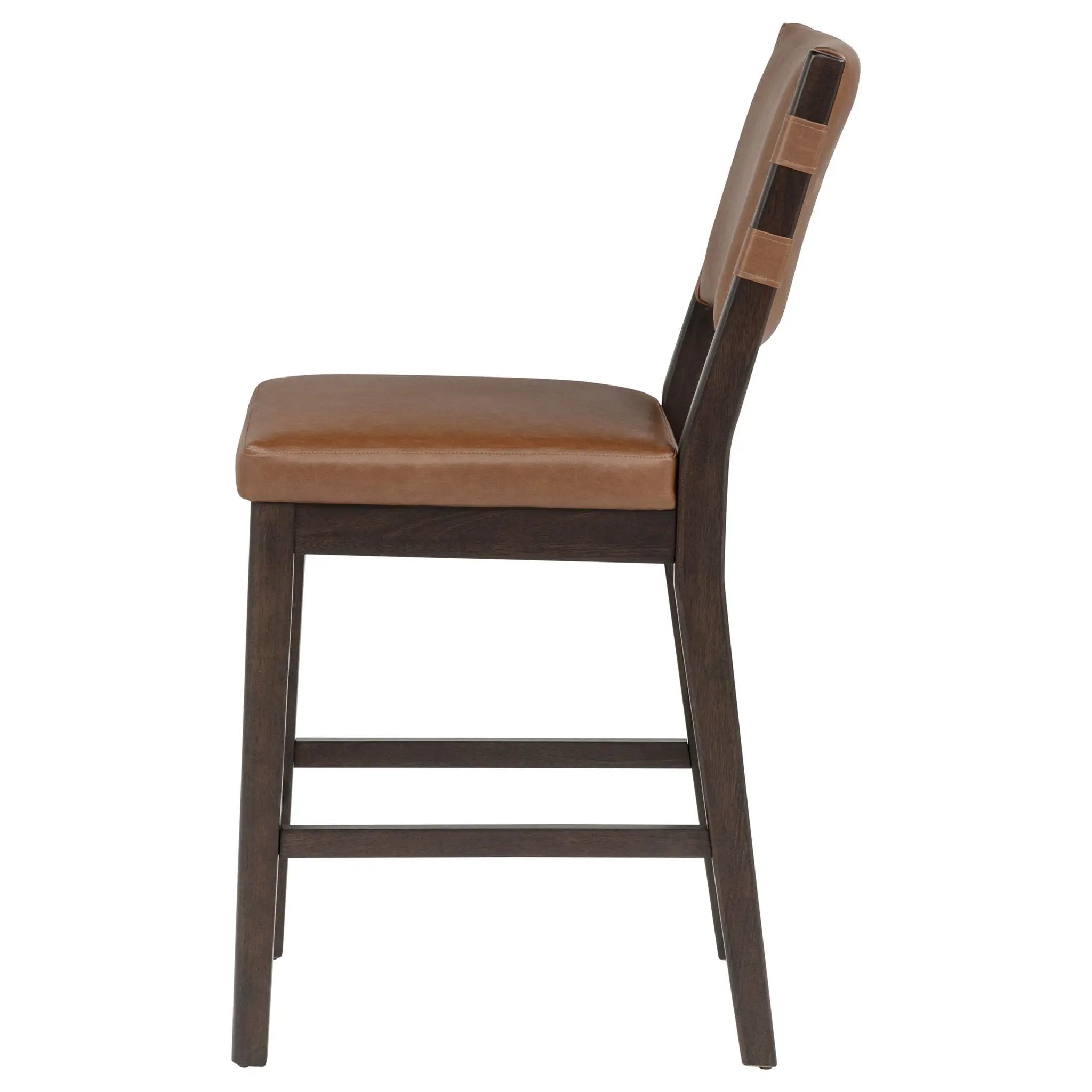 Tegan Faux Leather Upholstered Counter Height Chair Cognac (Set of 2) by Unique Piece Furniture
