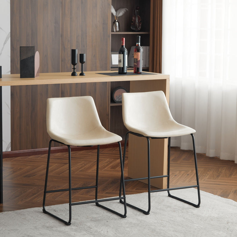 Vintage Style Armless Industrial Counter Stool Set of 2 by HouseOfZazla