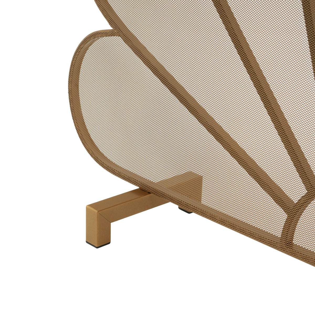 Gold Fan-Shaped Fireplace Screen with Mesh Spark Barrier - Gold, photo 8 of 10