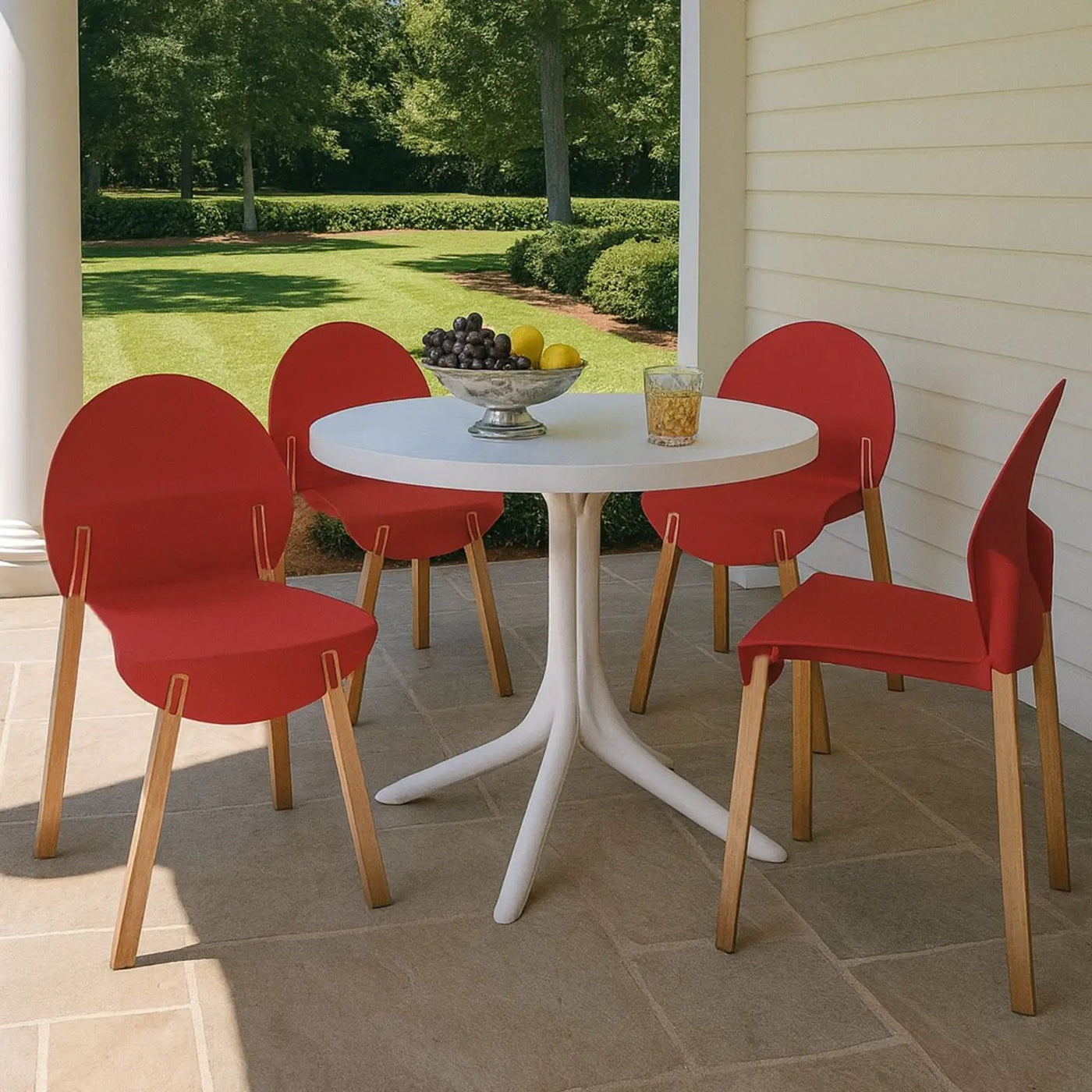 4 Piece Set Of Single Chairs, Traditional Elements With Round Table by HouseOfZazla