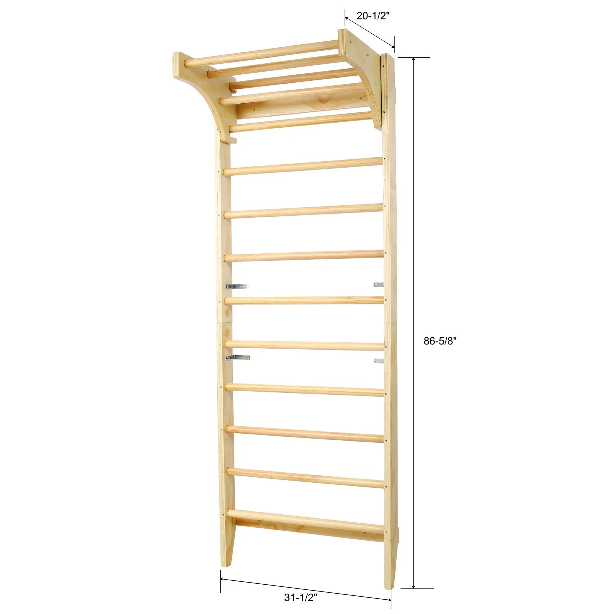 Swedish Ladder, Stall Bars Set For Physical Therapy & Gymnastics - Natural by HouseOfZazla