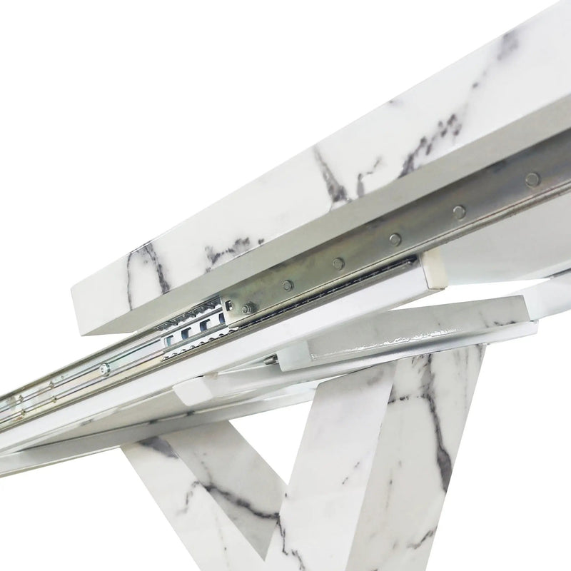 Modern Rectangle Dining Table With Stretchable TopAnd X Shape Legs by HouseOfZazla
