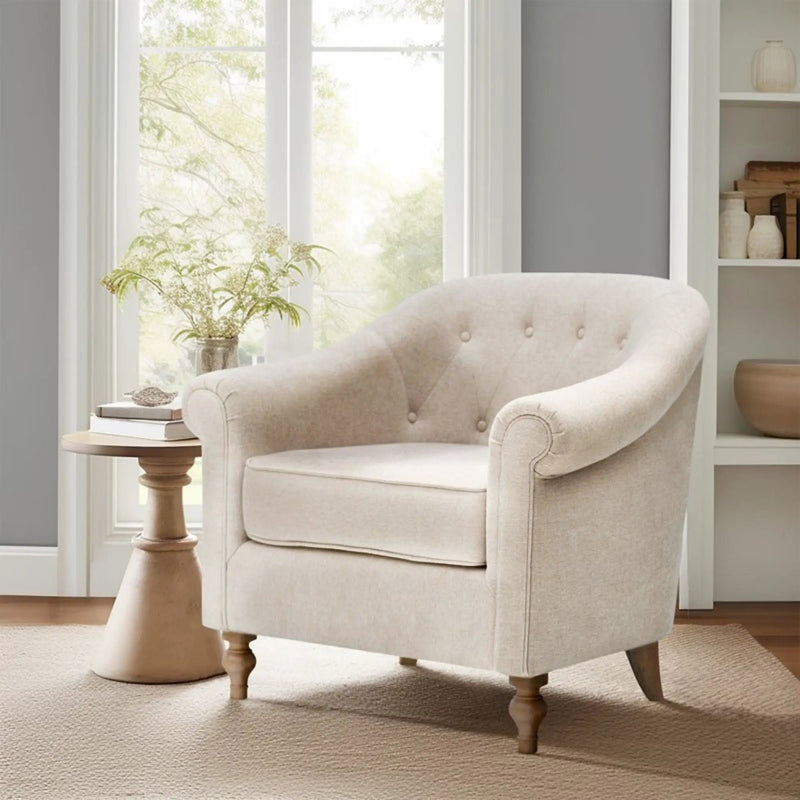 Fayette - Tufted Accent Arm Chair - Cream by Unique Piece Furniture