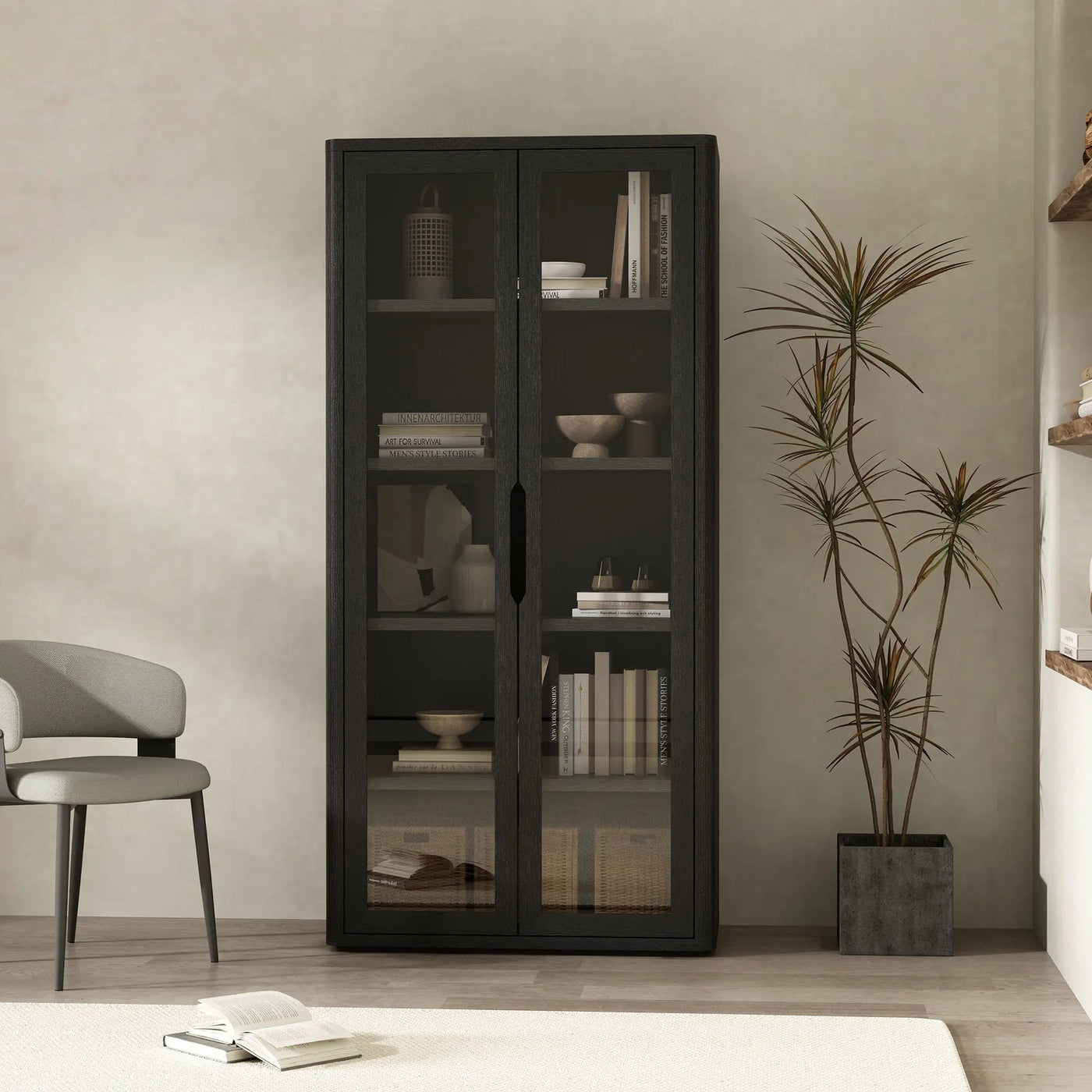 Rivington - Bookcase Cabinet With Glass Doors by HouseOfZazla
