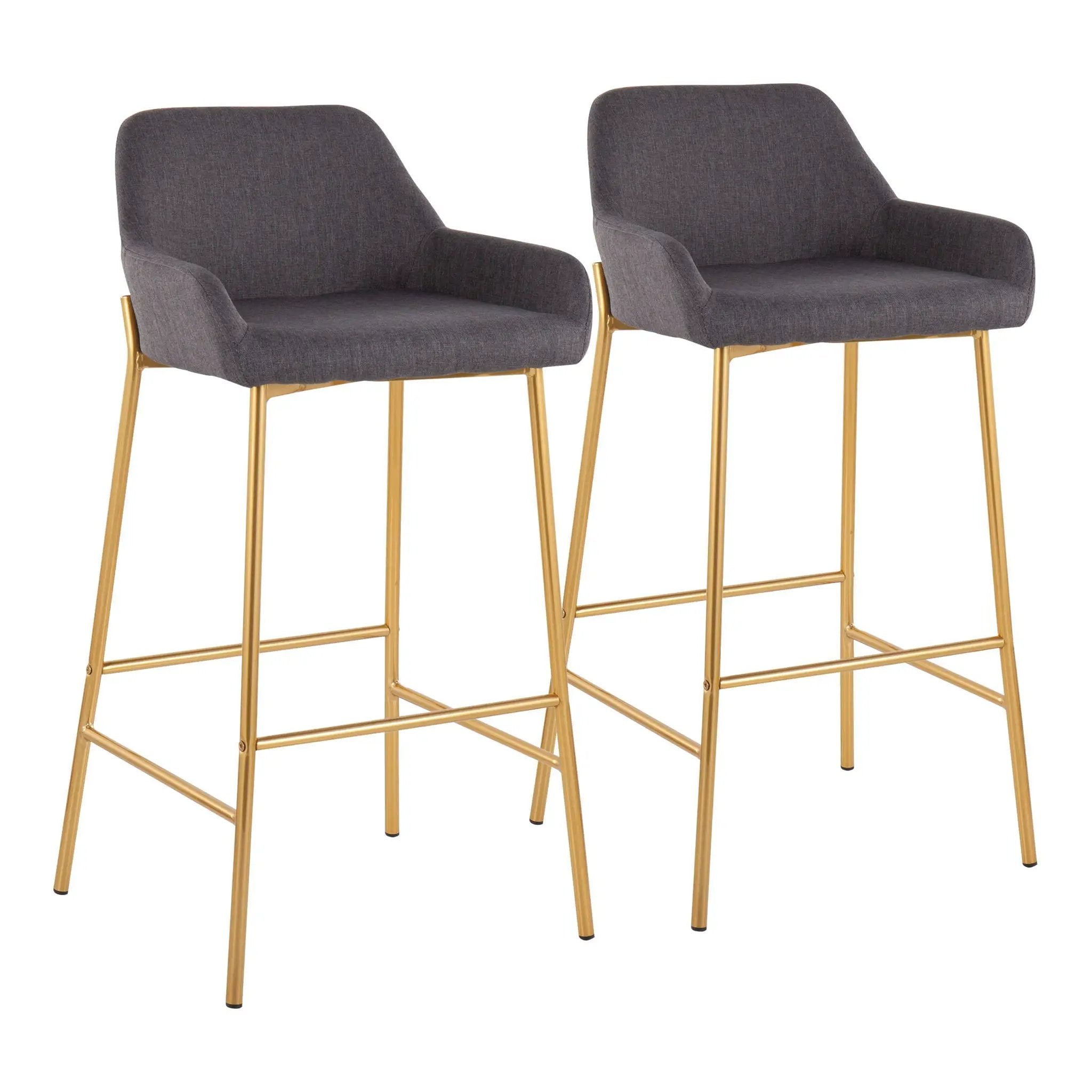 Daniella - Contemporary / Glam Fixed Height Bar Stool (Set of 2) by HouseOfZazla