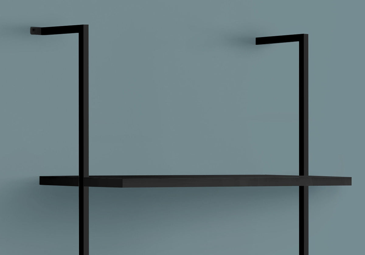 5-Tier Ladder Etagere Bookcase with Marble-Look Shelves - Black or White, photo 6 of 8