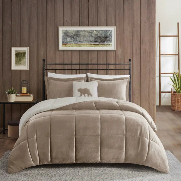 King Plush to Sherpa Down Alternative Comforter Set
