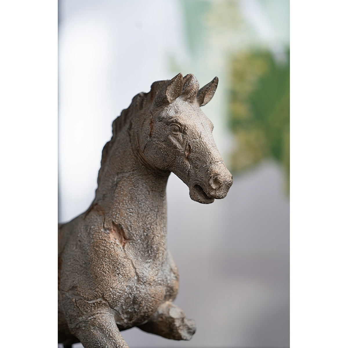 14x4.5x17' Antique Horse Statue On Stand by HouseOfZazla