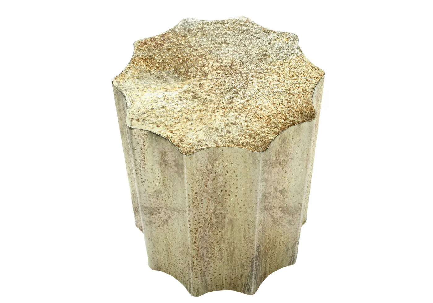 Drum Accent Side Table, Stylish Scalloped Design by HouseOfZazla