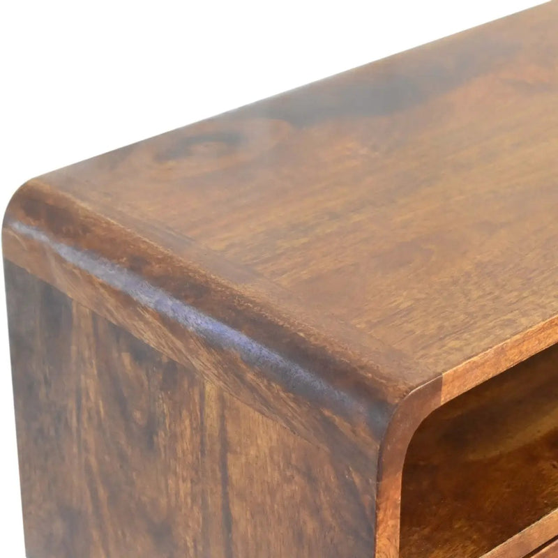 Solid Wood Mini Console Table, 2 Drawers, 1 Open Slot by HouseOfZazla