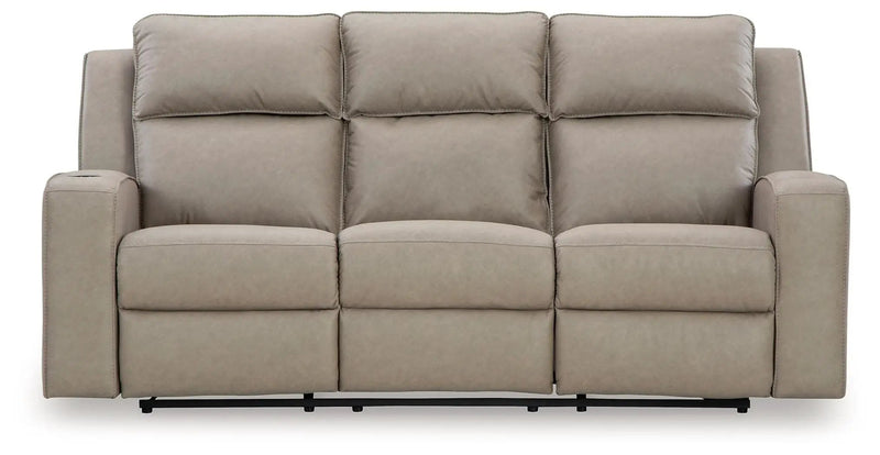 Lavenhorne - Rec Sofa W/Drop Down Table - Pebble by Unique Piece Furniture