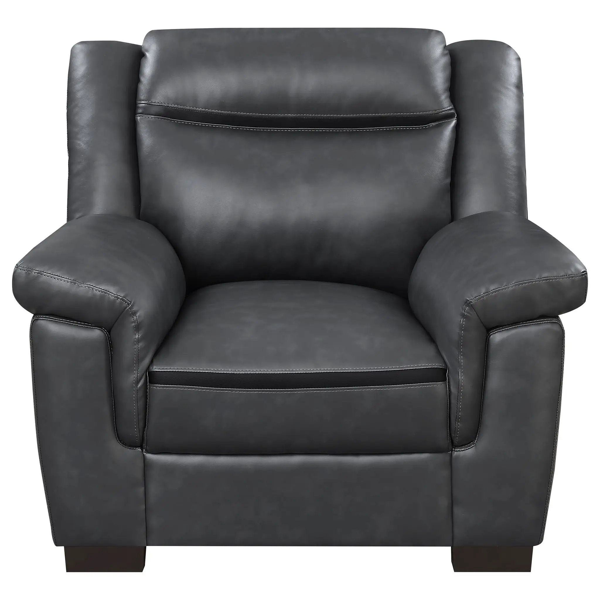 Arabella 3-piece Upholstered Padded Arm Sofa Set Grey by Unique Piece Furniture