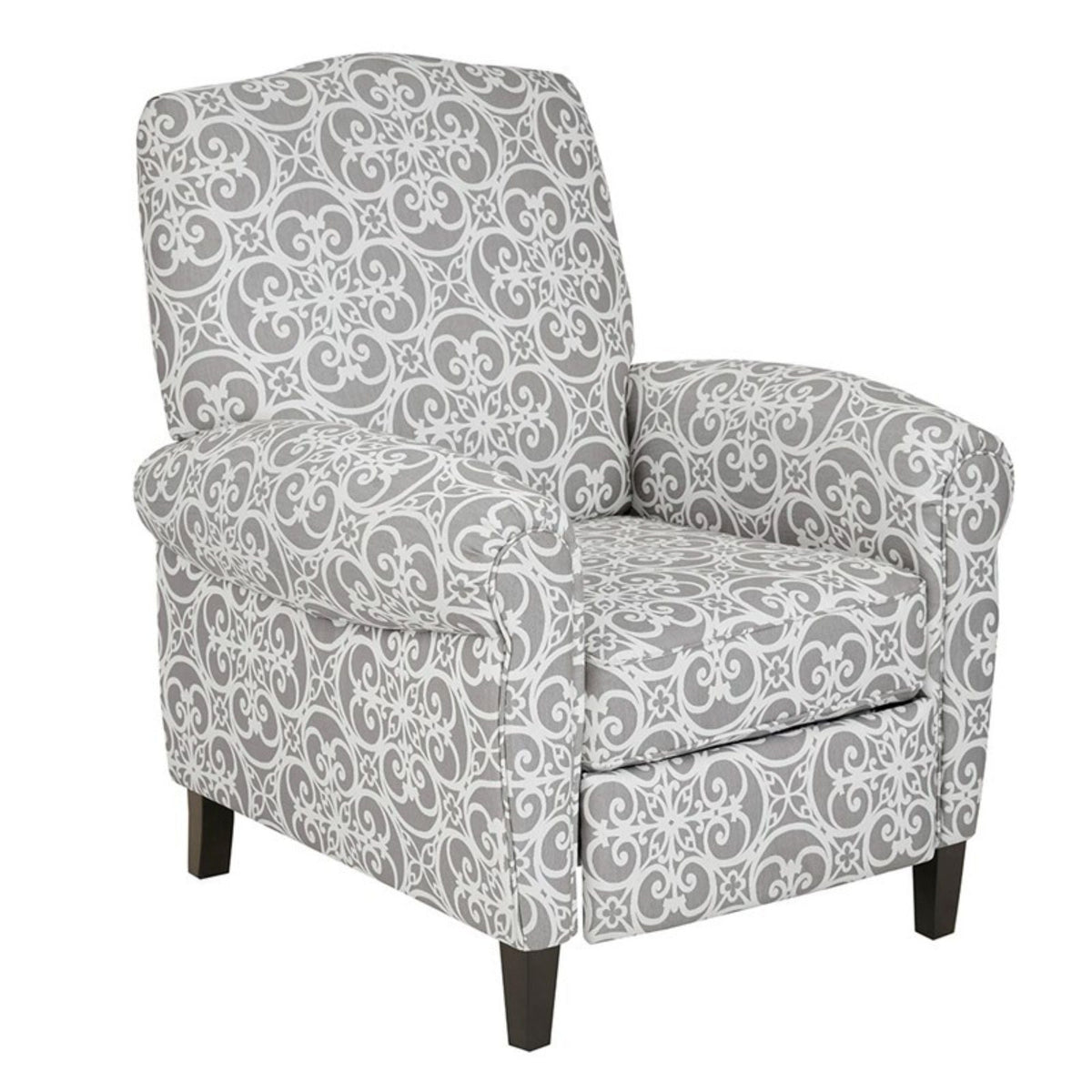 Kirby Transitional Push Back Recliner Chair with Solid Wood Frame - Blue or Gray, photo 11 of 18