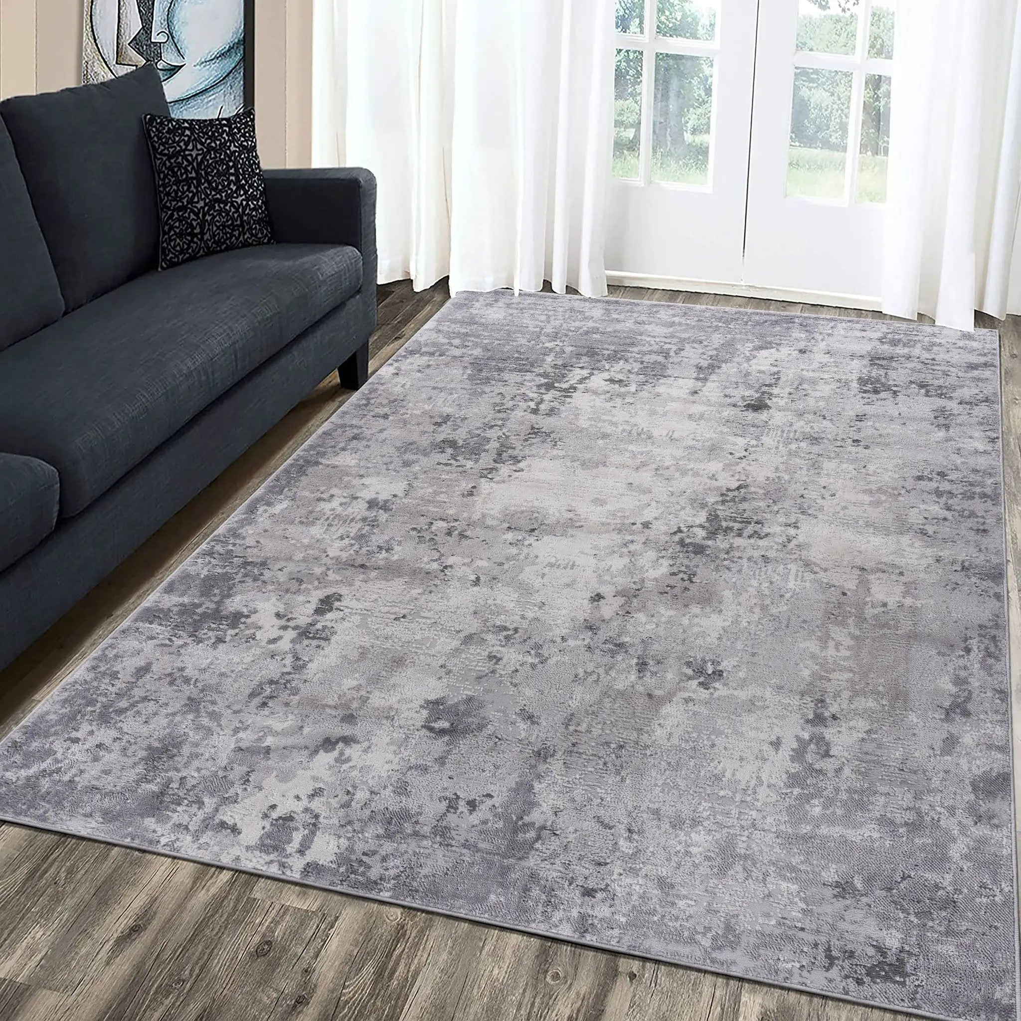 Marfi - 6' X 9' Abstract Area Rug - Light Gray by Unique Piece Furniture