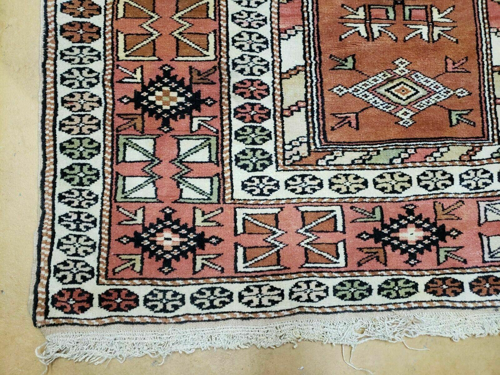 4' X 7' Antique Handmade Turkish Melas Oushak Wool Rug by Jewel Rugs