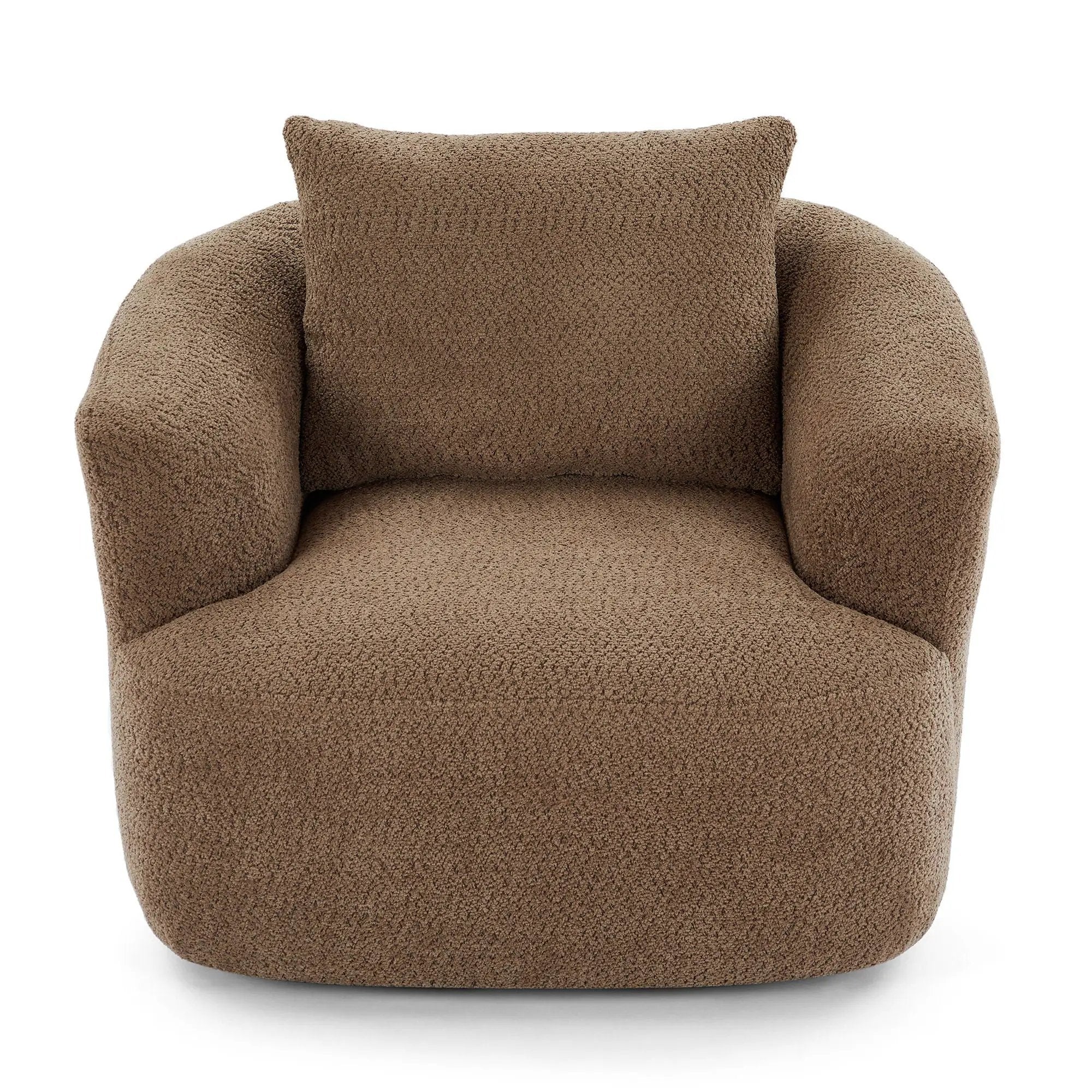 360° Swivel Barrel Sofa Chair With Throw Pillow, Upholstered Accent Chair by HouseOfZazla