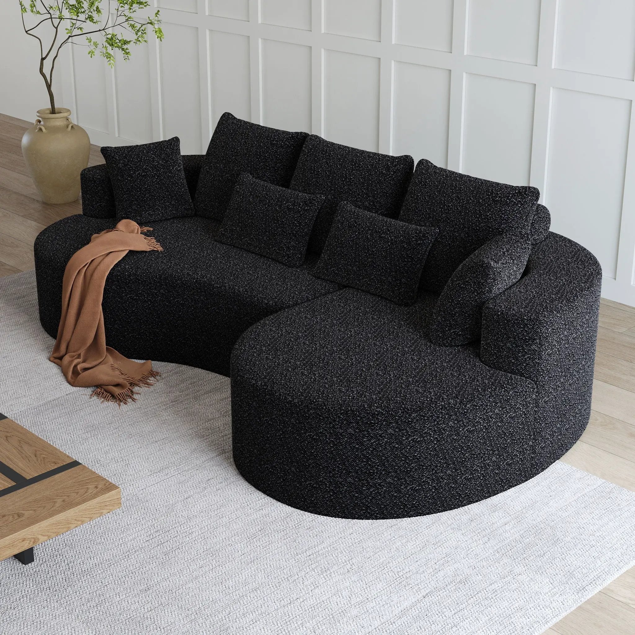 Curved Oversized Sectional Sofa With Extra Deep Seat by HouseOfZazla