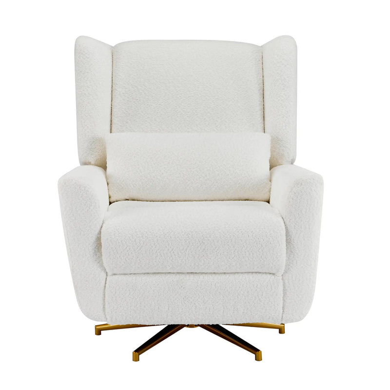Power Recliner Chair Swivel with Boucle Upholstery and 360° Swivel by HouseOfZazla