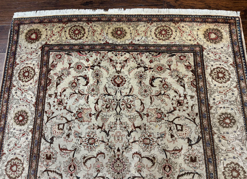 Persian Kashan Rug 5x7, Beige, Fine 250 KPSI by Jewel Rugs