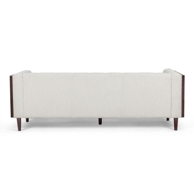 Contemporary Mid-Century Charm 3 Seater Sofa With Button Tufted Waffle Stitching by HouseOfZazla