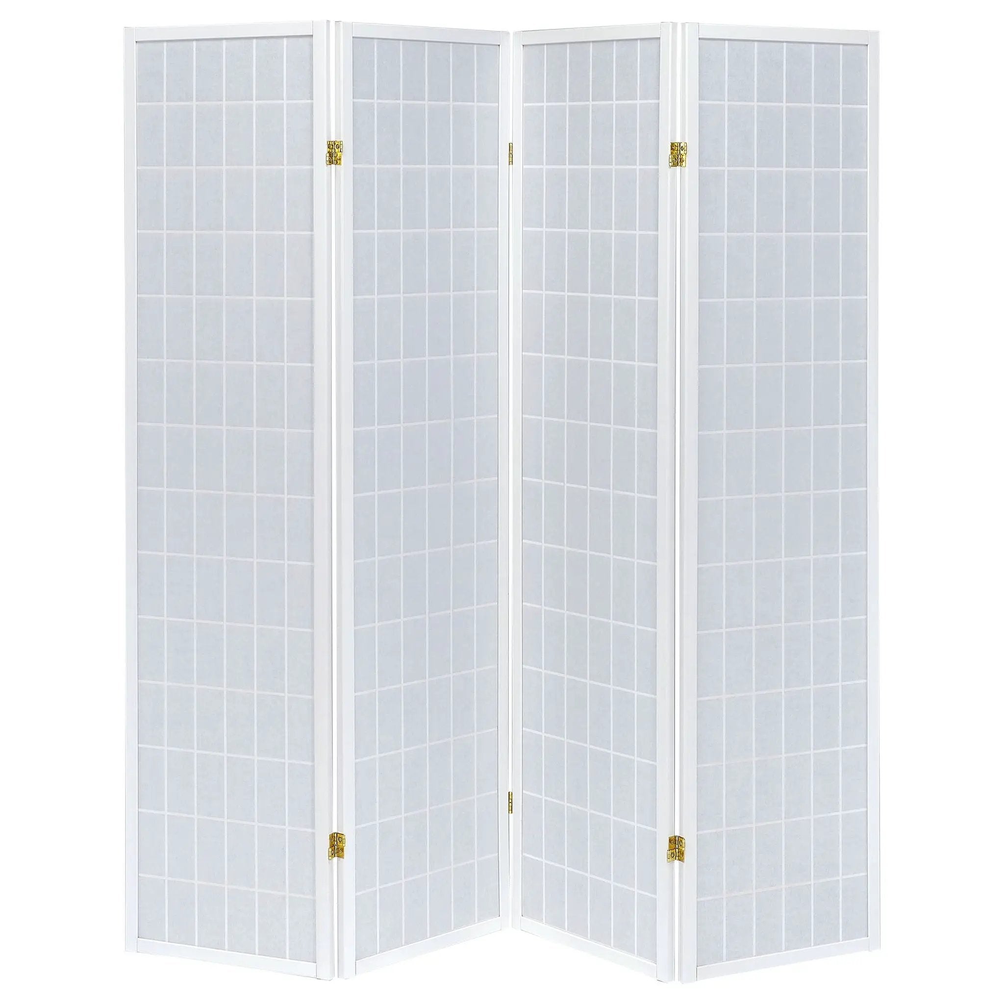 Roberto 4-Panel Room Divider Folding Shoji Screen White by Unique Piece Furniture
