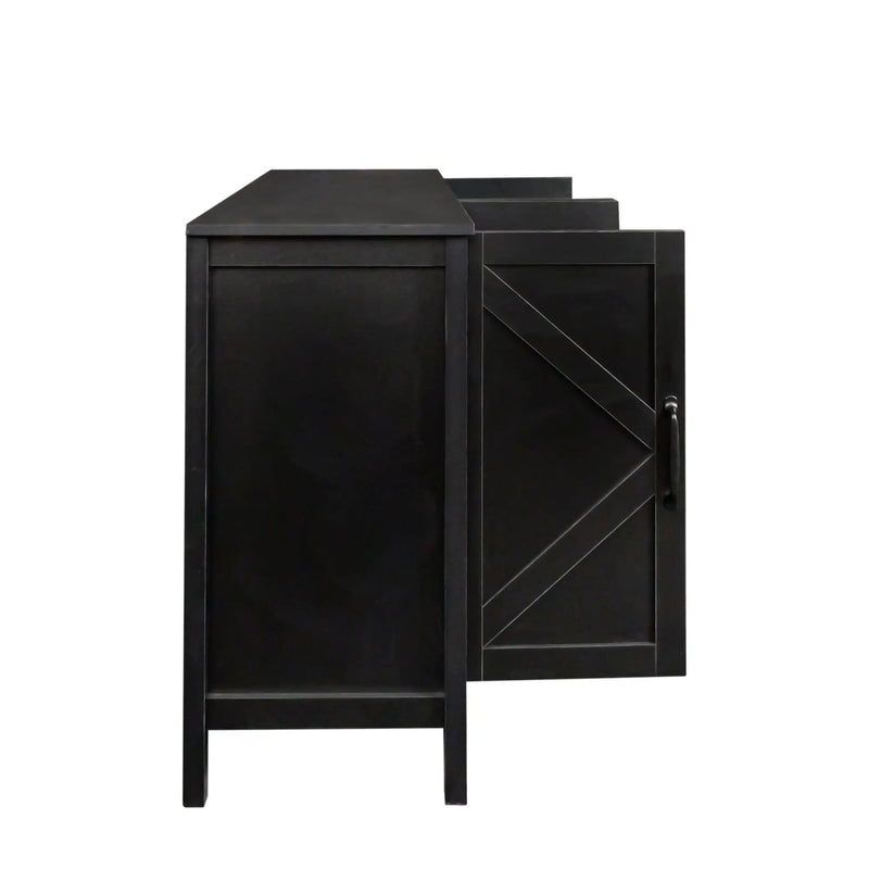 Cabinet With 4 Doors and 4 Open Shelves Freestanding Sideboard by HouseOfZazla