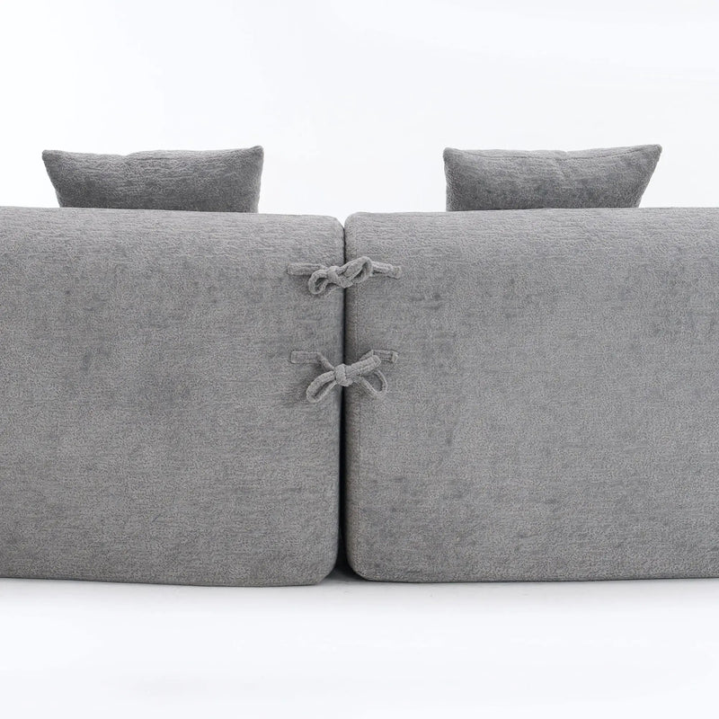 4 Seater Sofa With Fabric, 30D, 60 Hardness Full Sponge, 4 Pillow For Living Room, Home Furniture Sleeper Sectional Sofa For Apartment by Unique Piece Furniture